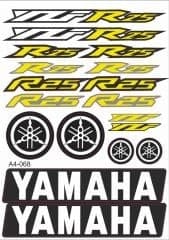 Yamaha YZF R25 Sticker Seti Sarı A4