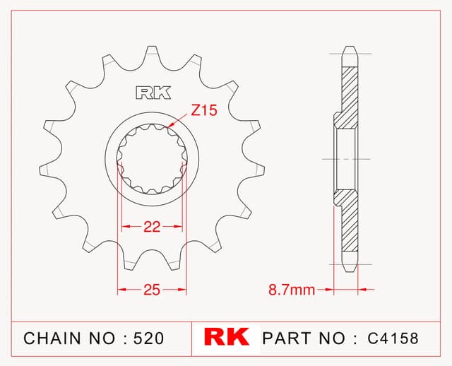 Husqvarna FC 450 RK Çelik Ön Dişli C4158-13
