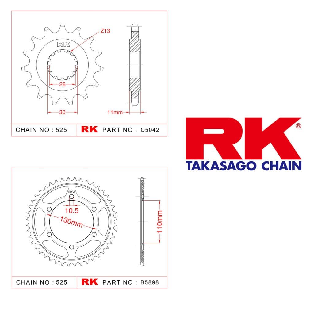 Yamaha XSR 700 Rk Ön Arka Dişli 525 - 16/43 T
