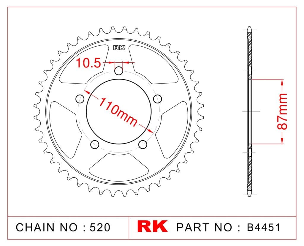 Suzuki DL 250 V-STROM Rk Çelik Arka Dişli B4451-47