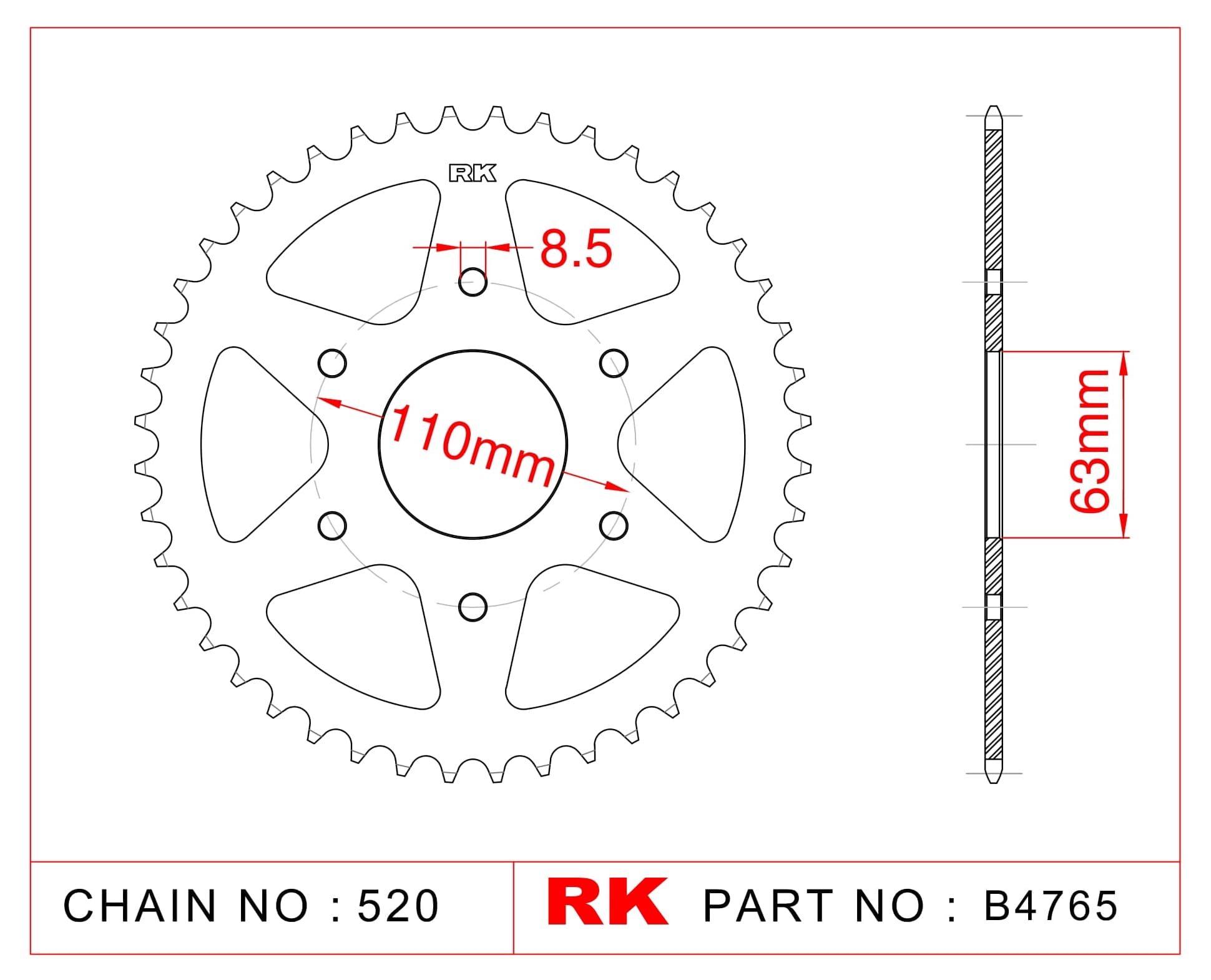 Ktm ADVENTURE 390  Arka RK Çelik Arka Dişli B4765-45