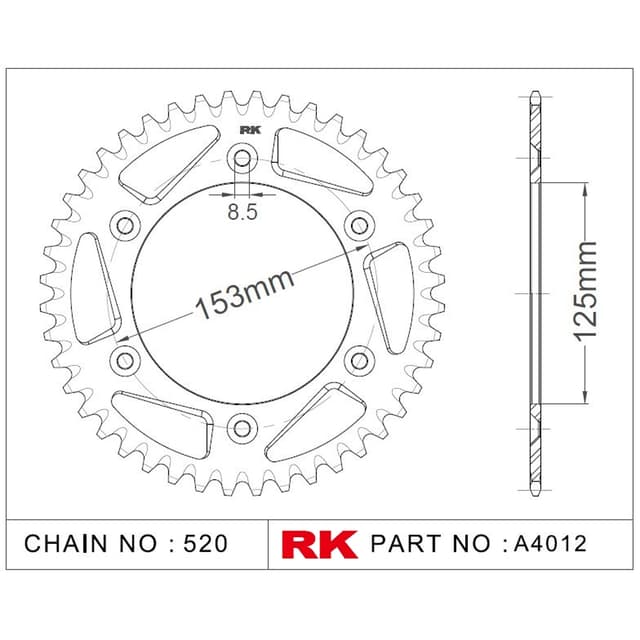 Honda CRF 450 X RK Aluminyum Arka Dişli A4012-51