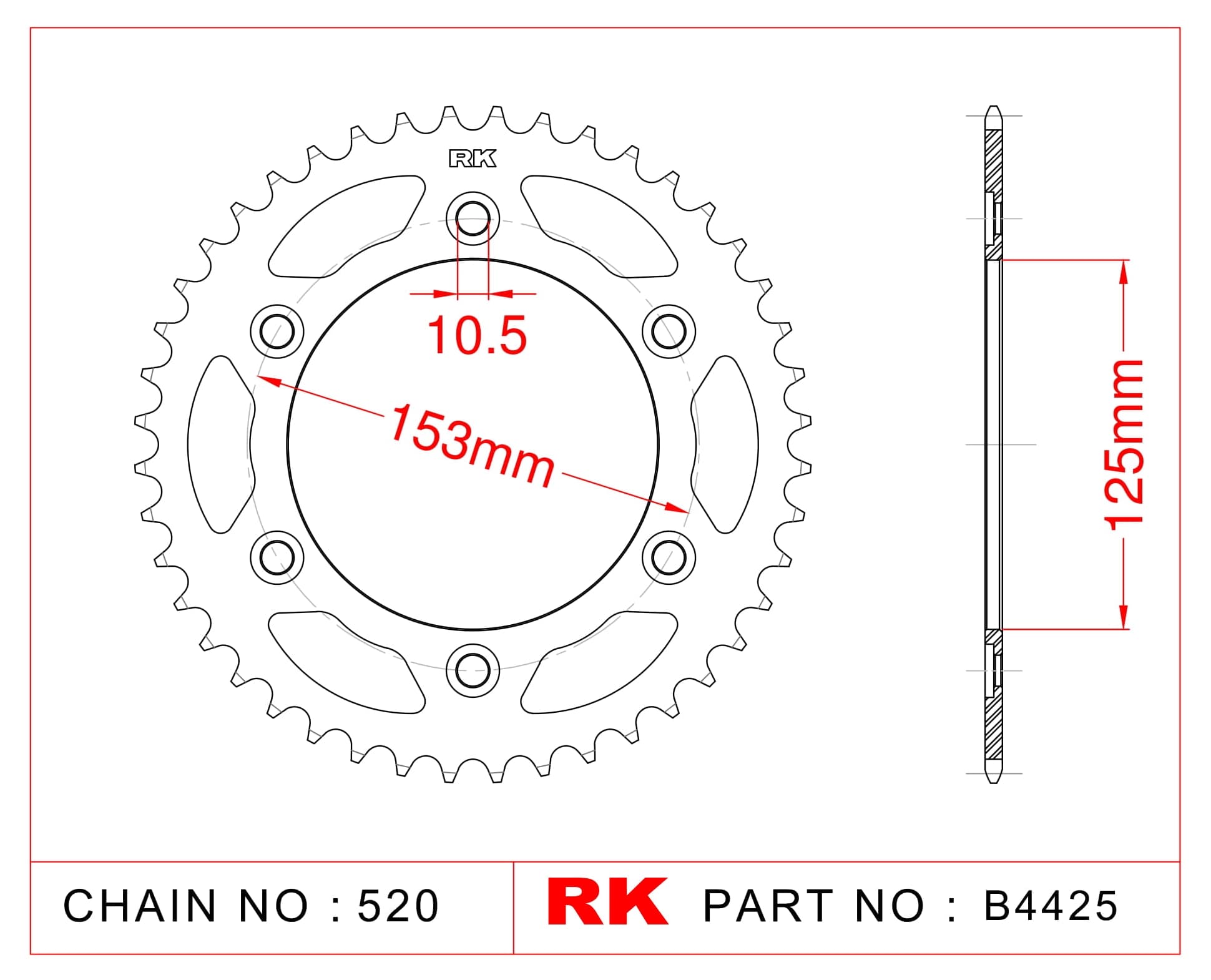 Honda CRF 250 L RK Çelik Arka Dişli B4425-40