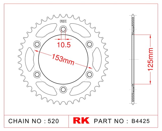 Honda CRF 250 L RK Çelik Arka Dişli B4425-40
