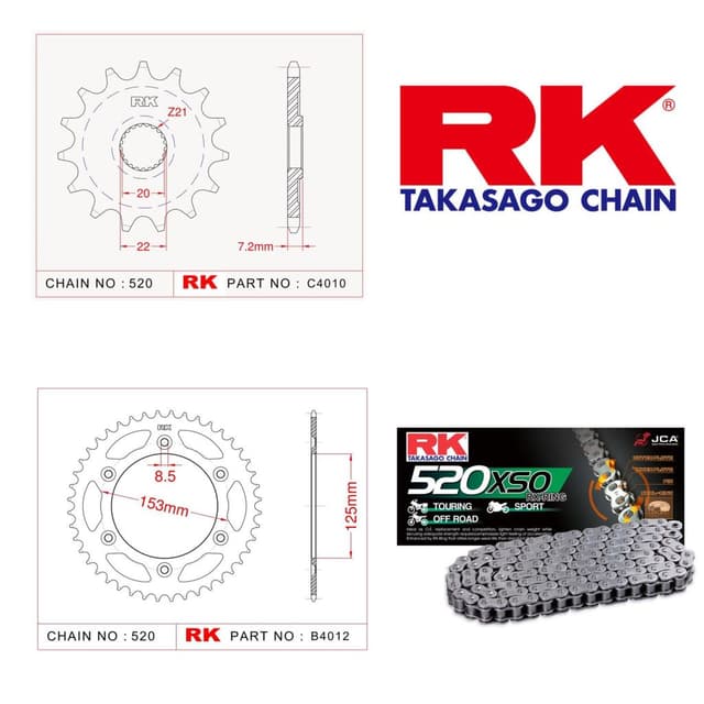 Honda CRF 250 X Rk Zincir Dişli Set 520 XSO 14/53T