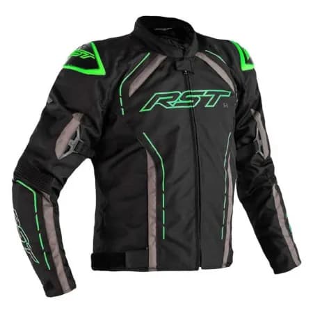 RST S1 Mevsimlik Motosiklet Ceketi Siyah Neon Yeşil