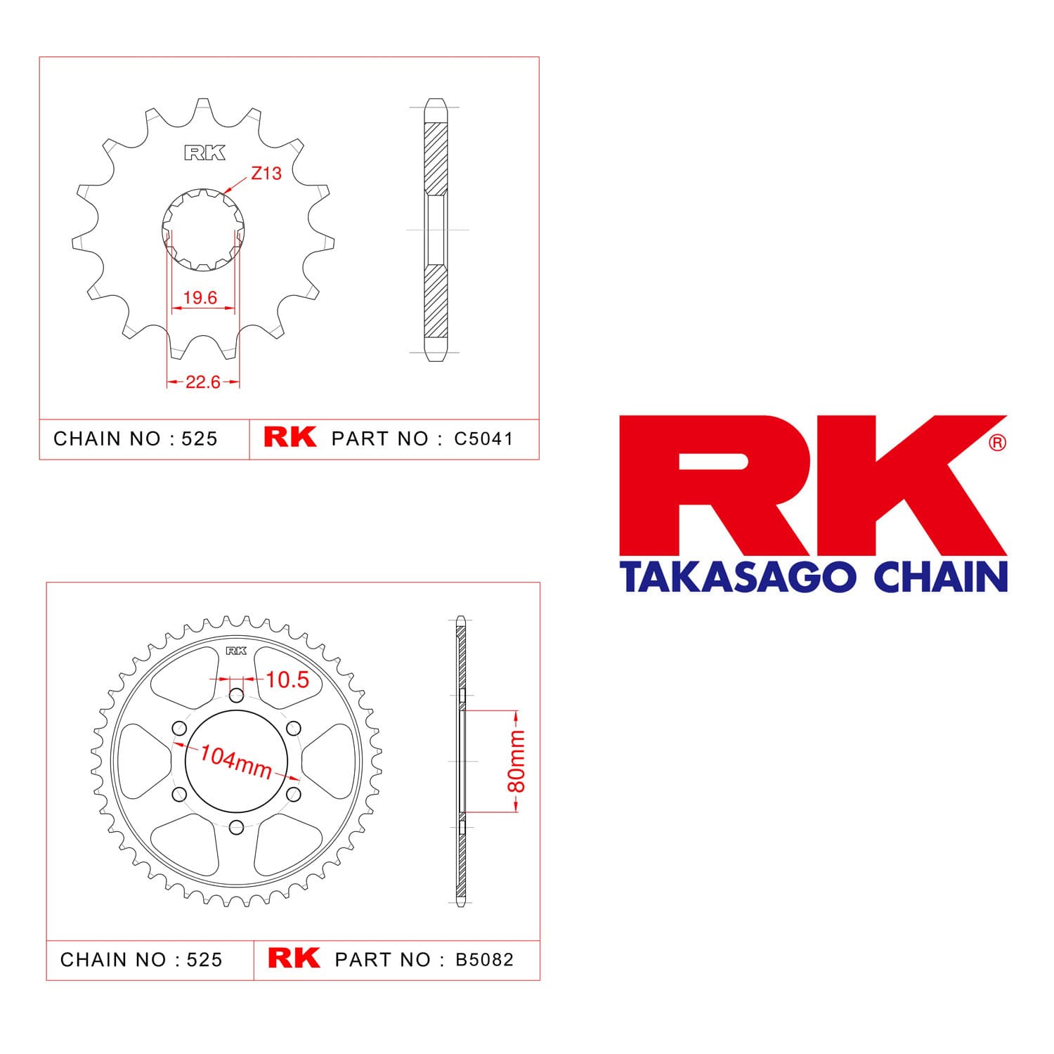 Kawasaki ZX 10 R NINJA ABS Rk Ön Arka Dişli 525 - 17/39 T - görsel 2