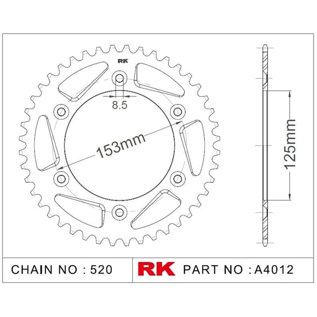 Honda CRF 450 R RK Aluminyum Arka Dişli A4012-48