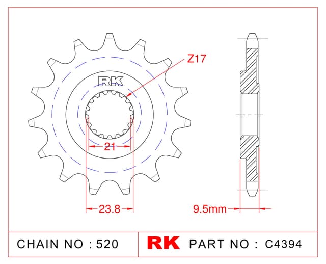 Honda CRF 450 X RK Çelik Ön Dişli C4394-13