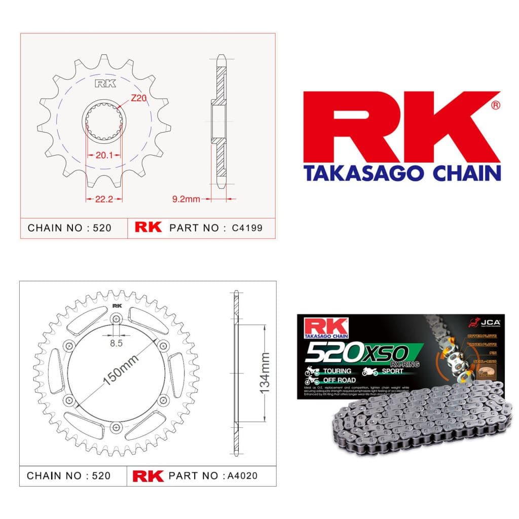 Kawasaki KX 250 F Choho O-Ring Zincir 520 Ho 112L - görsel 5