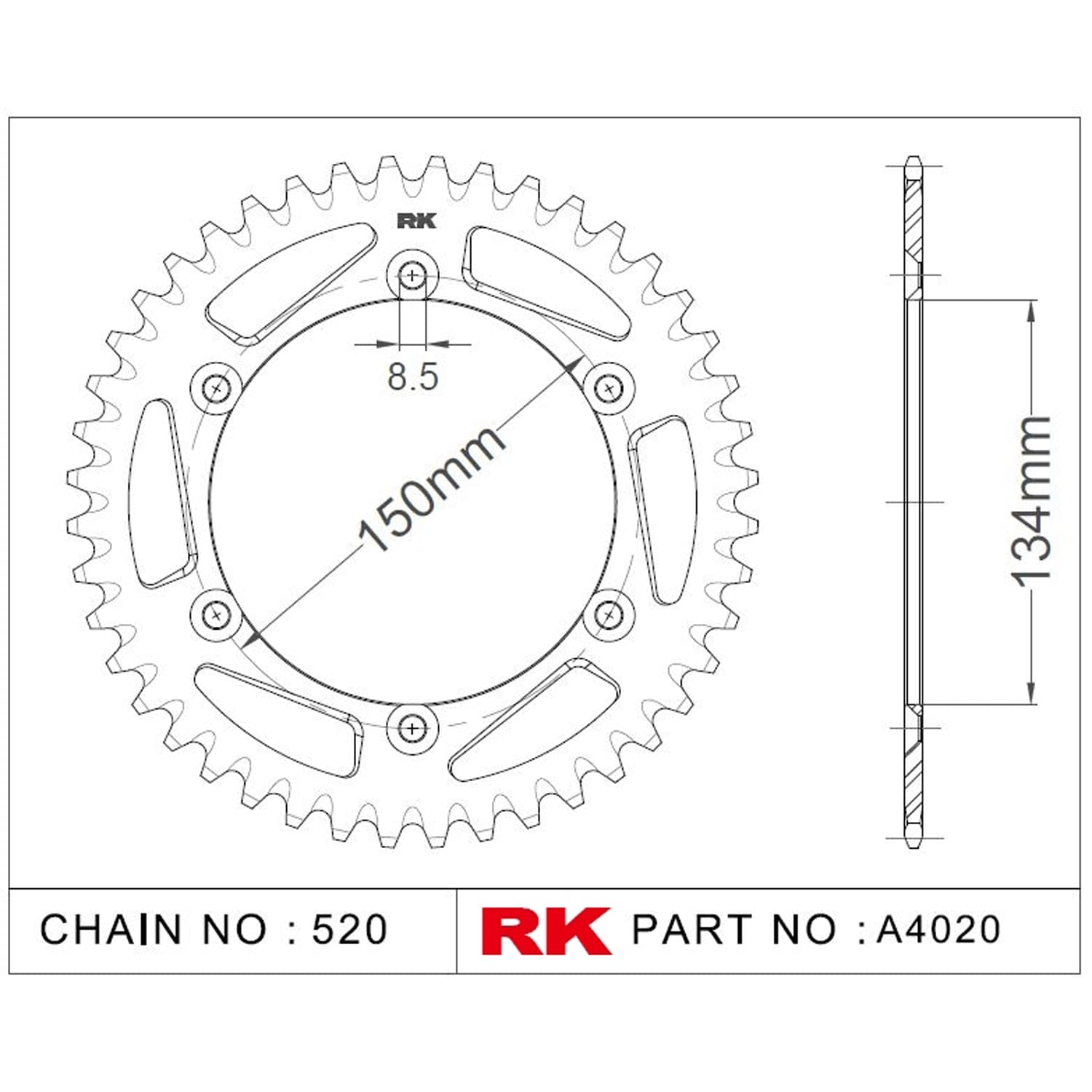 Kawasaki KX 250 RK Aluminyum Arka Dişli A4020-48-1A