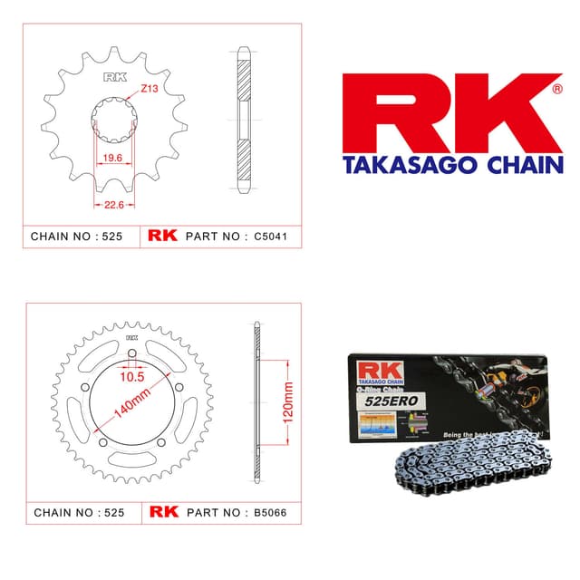 Suzuki GSX-R 750 Rk Zincir Dişli Set 525 ERO O-Ring 17/43T
