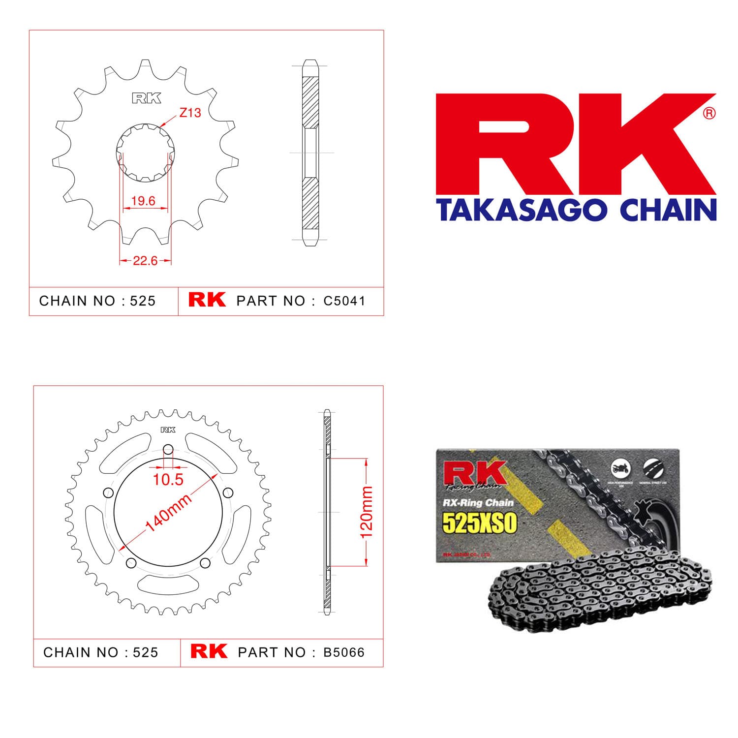Suzuki GSX-R 750 Rk Zincir Dişli Set 525 ERO O-Ring 17/43T - görsel 4