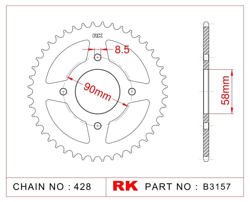 Suzuki GSX  125 S Rk Çelik Arka Dişli B3157-45