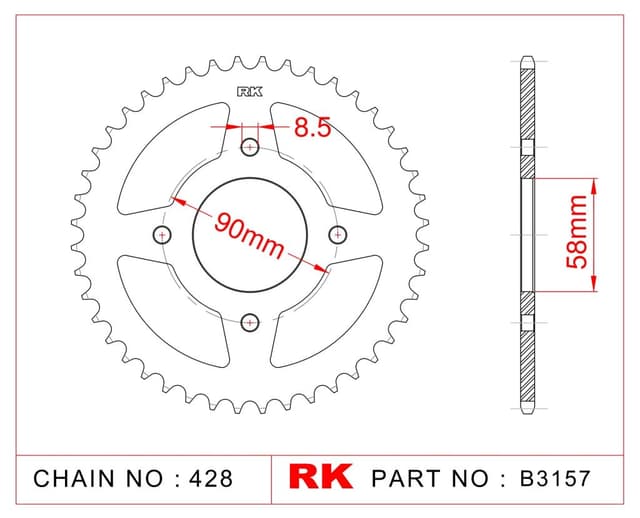 Suzuki GSX  125 S Rk Çelik Arka Dişli B3157-45