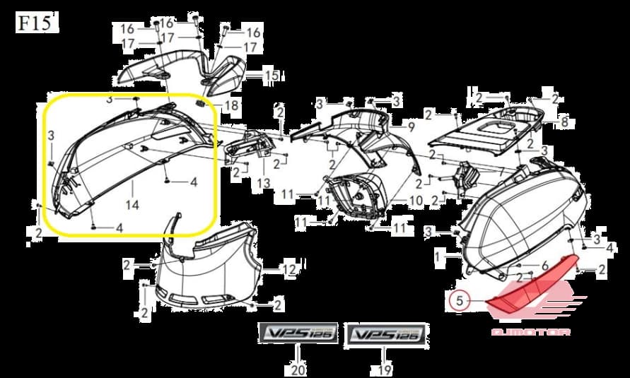 Qj Ltm 125 Arka Yan Panel Sağ Siyah
