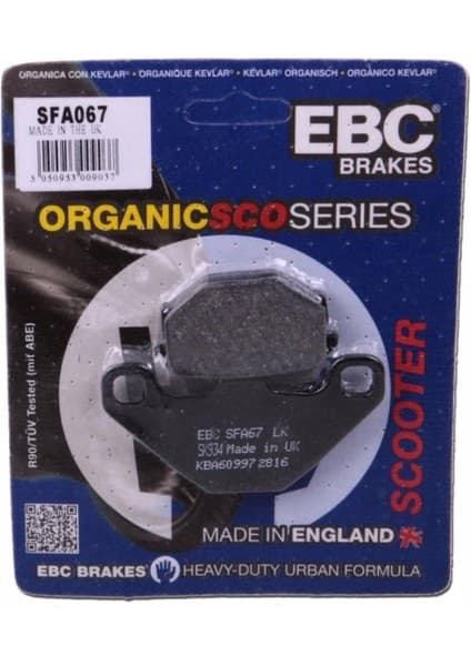 Ebc SFA067 1991-2007 Kawasaki Kle 500 Uyumlu Arka Fren Balatası Organik Balata