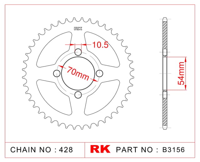Honda CBR 125 R RK Çelik Arka Dişli B3156-42