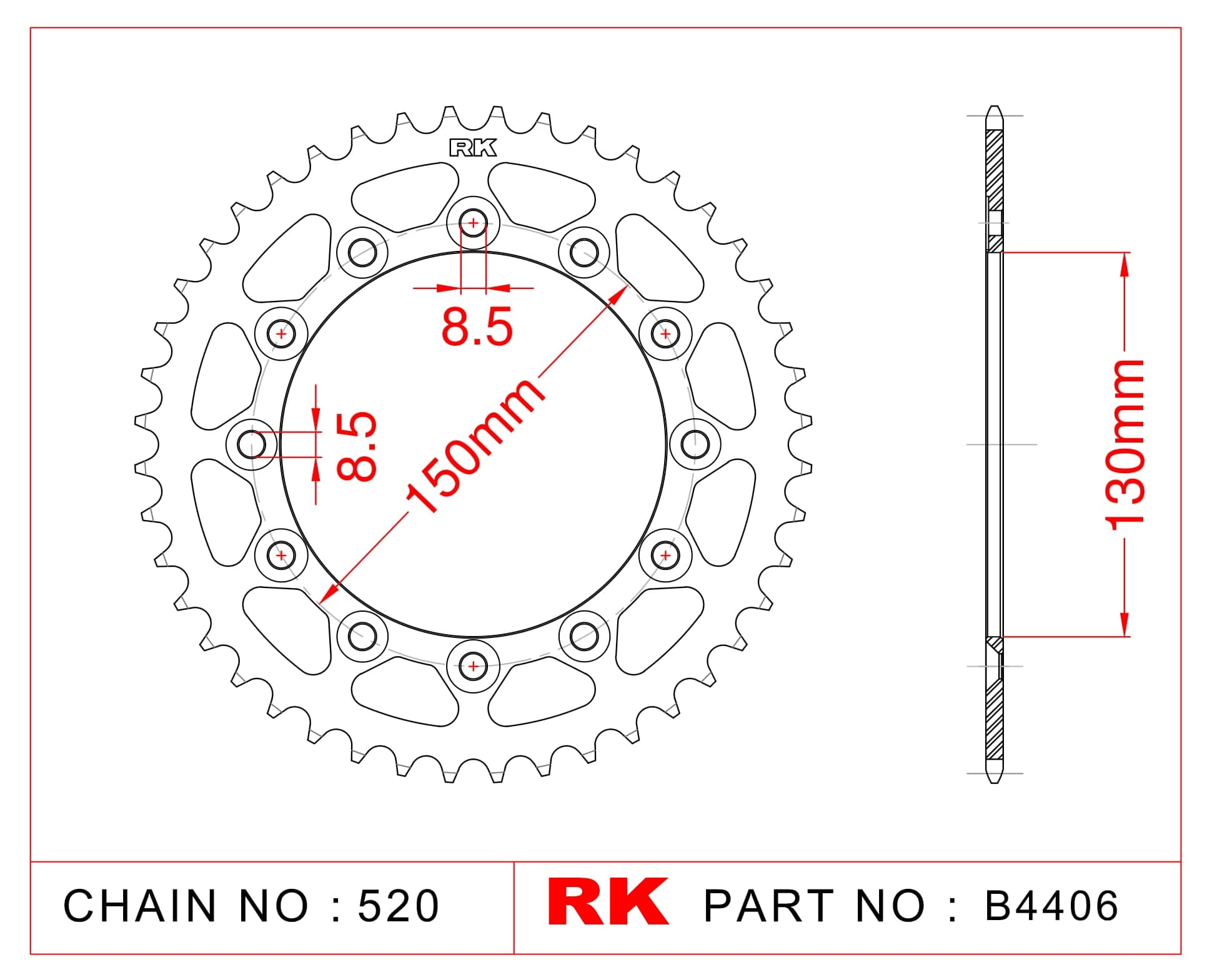 Yamaha WR 250 R RK Çelik Arka Dişli B4406-42