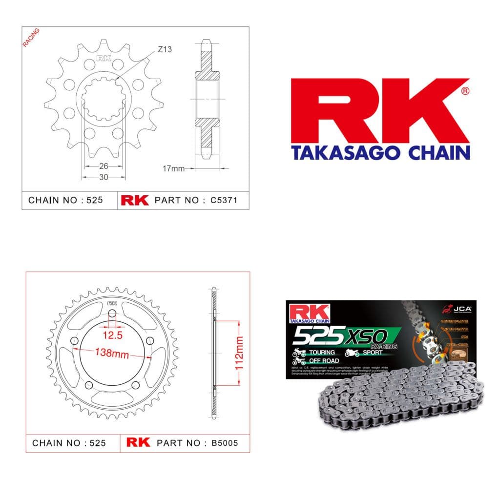 Honda CBF 600 S ABS Rk X-ring Zincir Dişli Set 525 XSO-16/42T