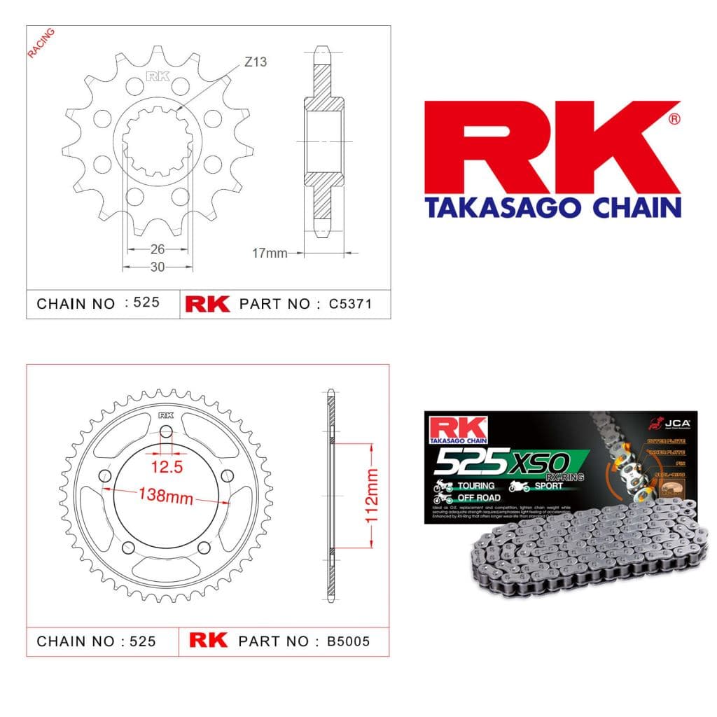 Honda CBR 600 F Rk X-ring Zincir Dişli Set 525 XSO-16/45T