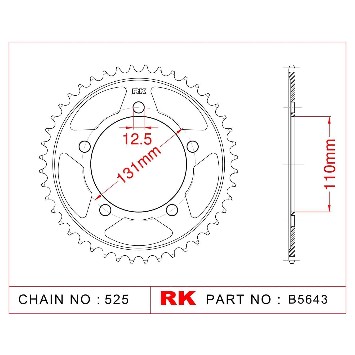 Bmw S 1000 R RK Çelik Arka Dişli B5643-45
