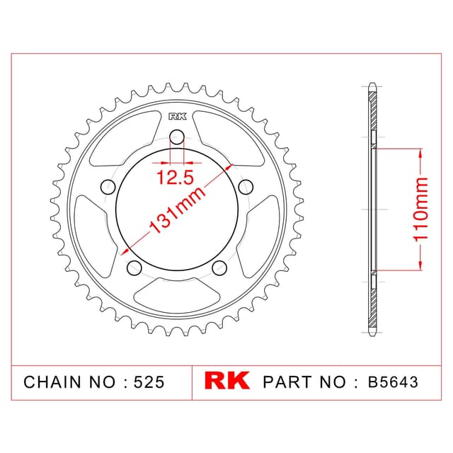 Bmw S 1000 R RK Çelik Arka Dişli B5643-45