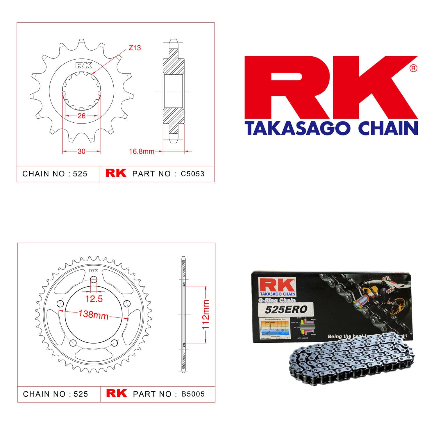 Honda CBR 650 R Rk Zincir Dişli Set 525 ERO O-Ring 15/42T