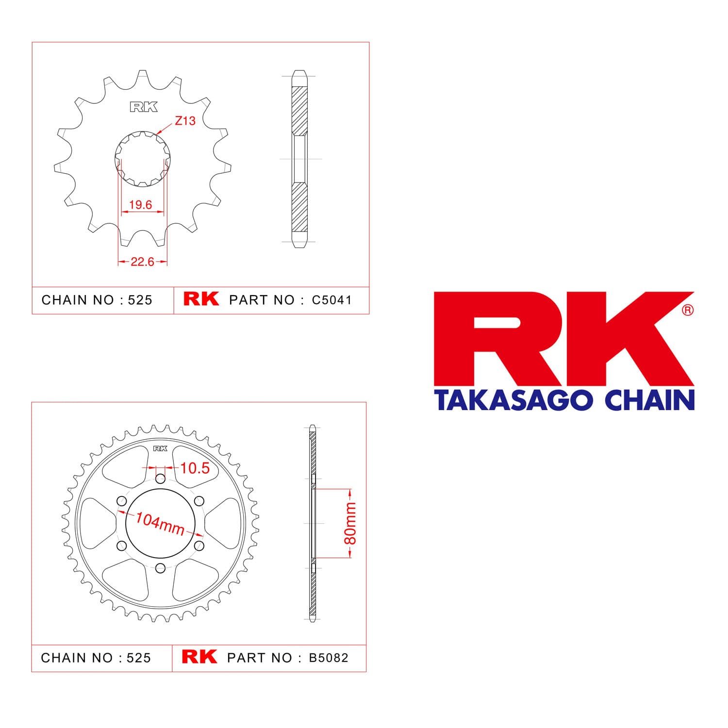 Kawasaki ZX-10 R NINJA Rk Ön Arka Dişli 525 - 17/41 T - görsel 3