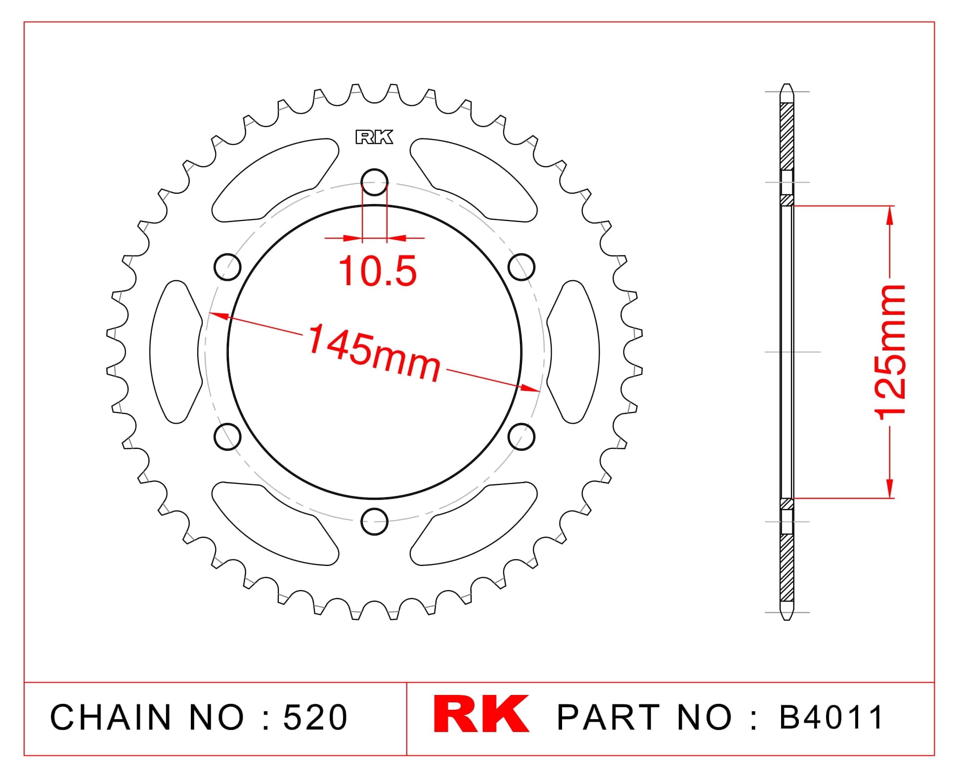 Yamaha XT 660 R RK Çelik Arka Dişli B4011-45