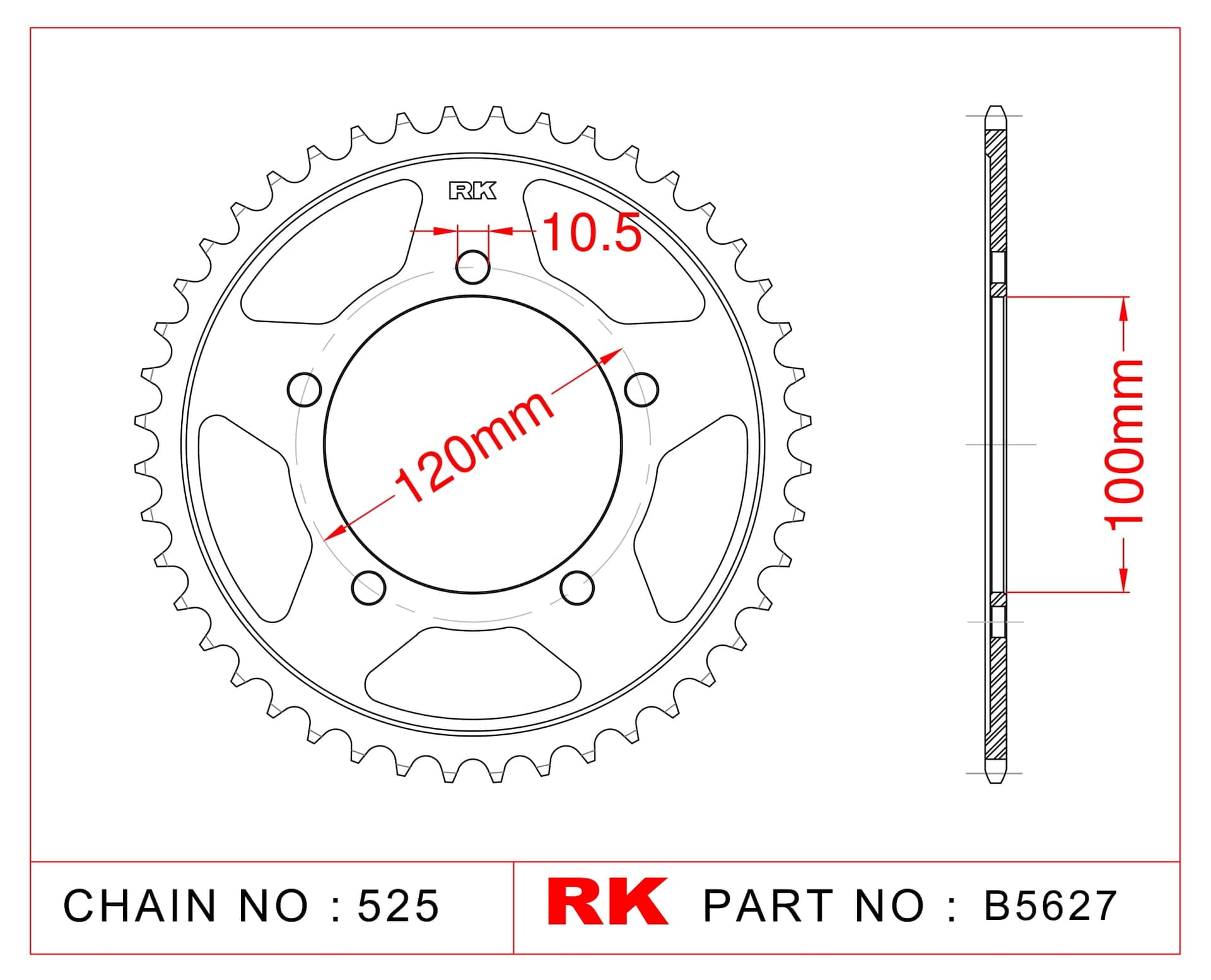 Aprilia RSV 1000 TUONO R RK Çelik Arka Dişli B5627-42