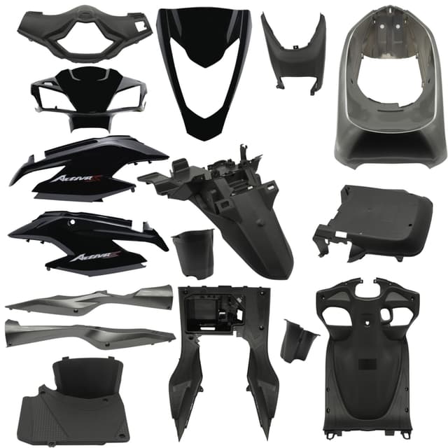 Honda Activa S Kaporta Set Siyah (Eski Model)16 Parça