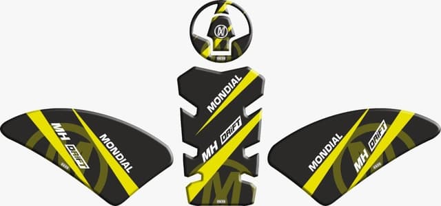 Mondial Drift 125 L Tank Pad Sarı-Siyah