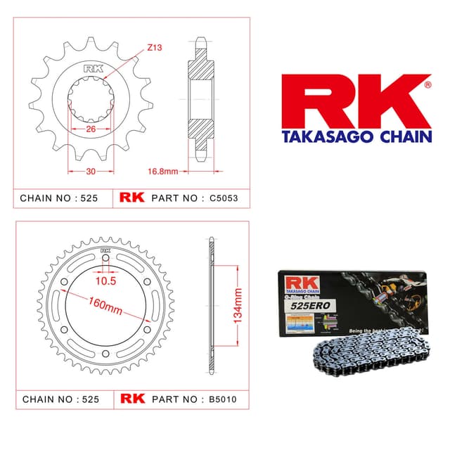 Honda CBR 600 FS Rk Zincir Dişli Set 525 ERO O-Ring 16/46T