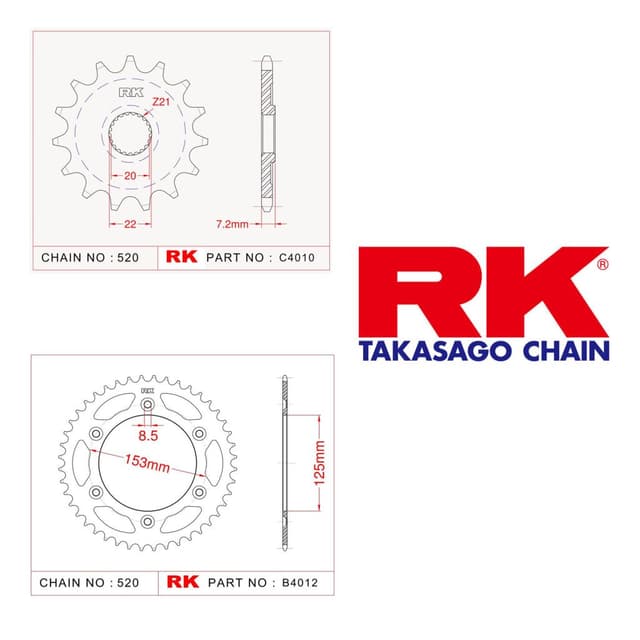 Honda CRF 250 R Rk Ön Arka Dişli 520 - 13/48 T