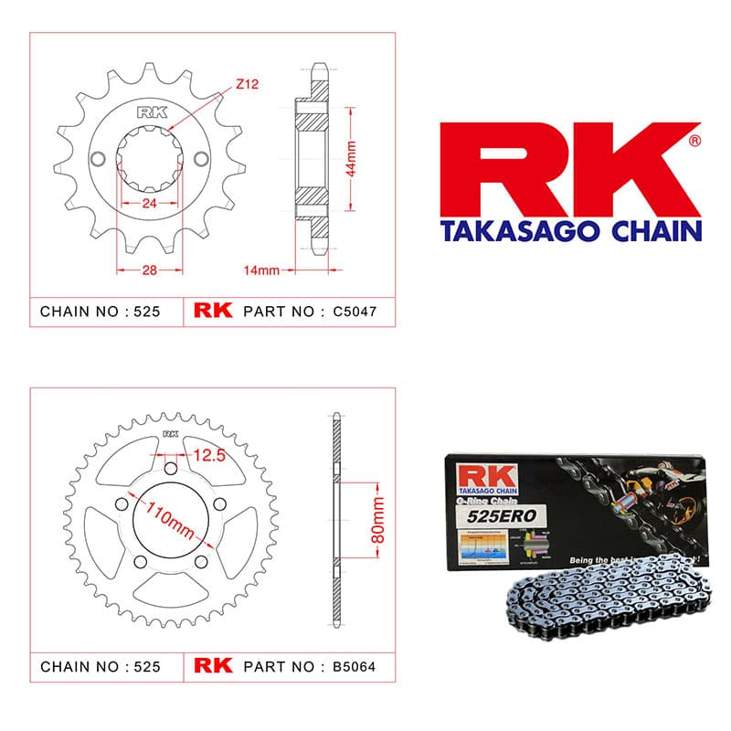 Honda XRV 750 AFRICA TWIN Rk Zincir Dişli Set 525 ERO O-Ring 16/45T