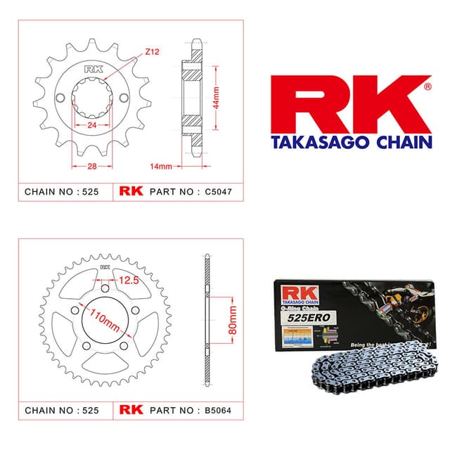 Honda XRV 750 AFRICA TWIN Rk Zincir Dişli Set 525 ERO O-Ring 16/45T