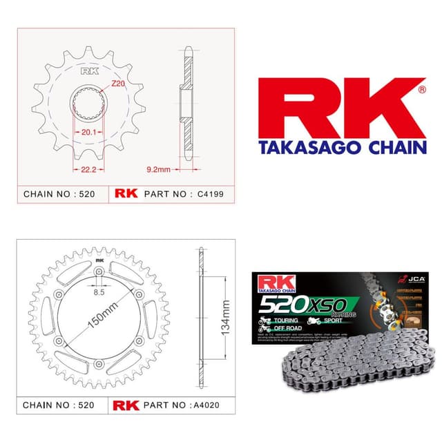 Kawasaki KX 250 F Rk Off-Road Zincir Dişli Set 520 MXZ 13/50T
