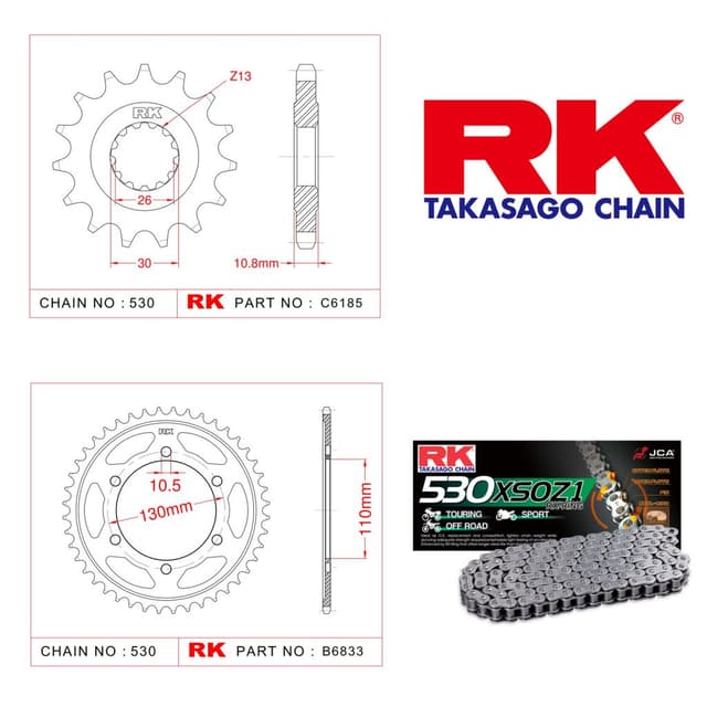 Yamaha YZF-R1 Rk X-ring Zincir Dişli Set 530 XSO-16/43T