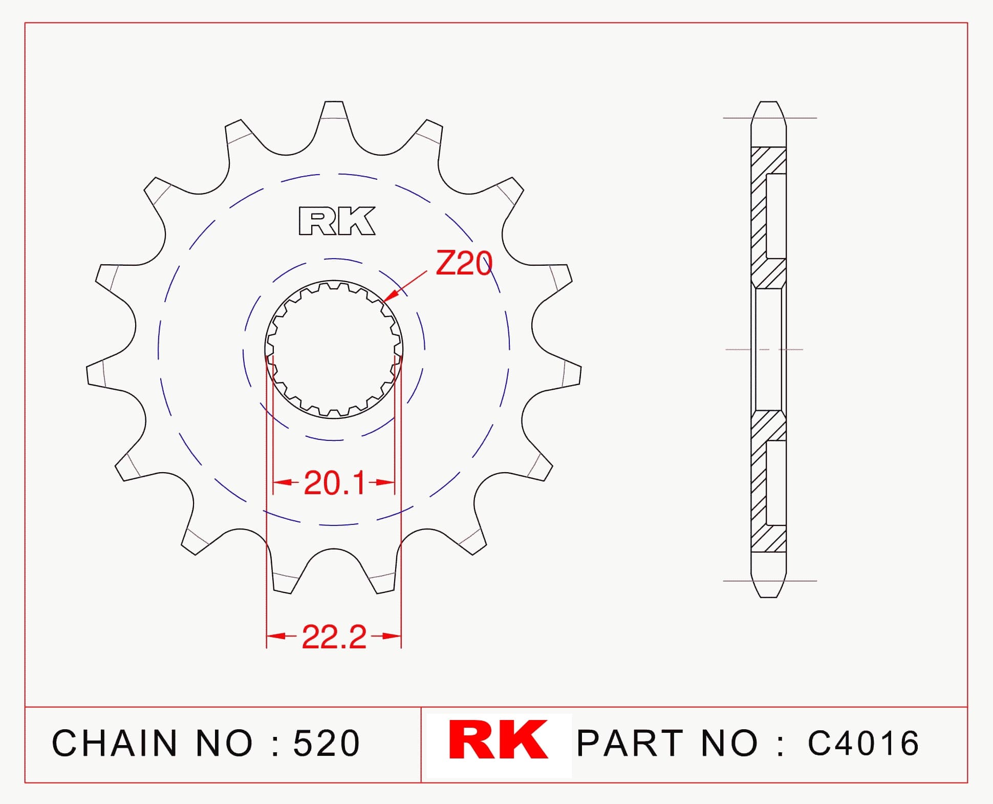 Yamaha WR 250 F RK Çelik Ön Dişli C4016-13
