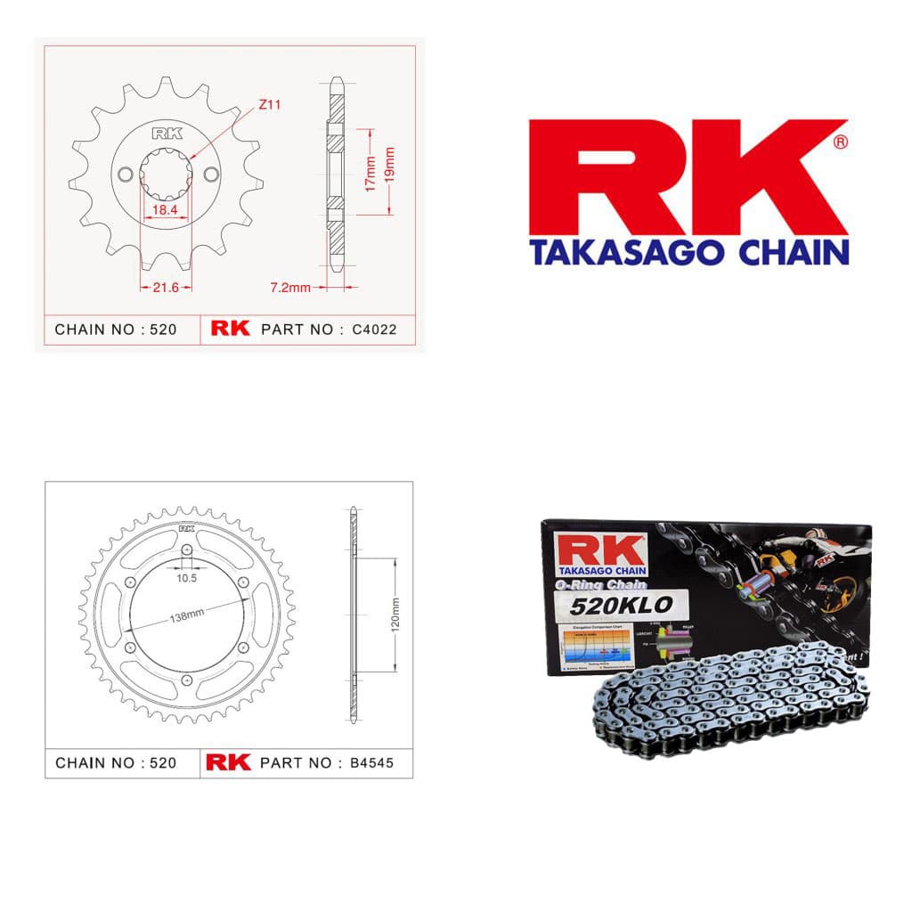 Honda CBR 250 R Rk Zincir Dişli Set 520 KLO O-Ring 14/36T
