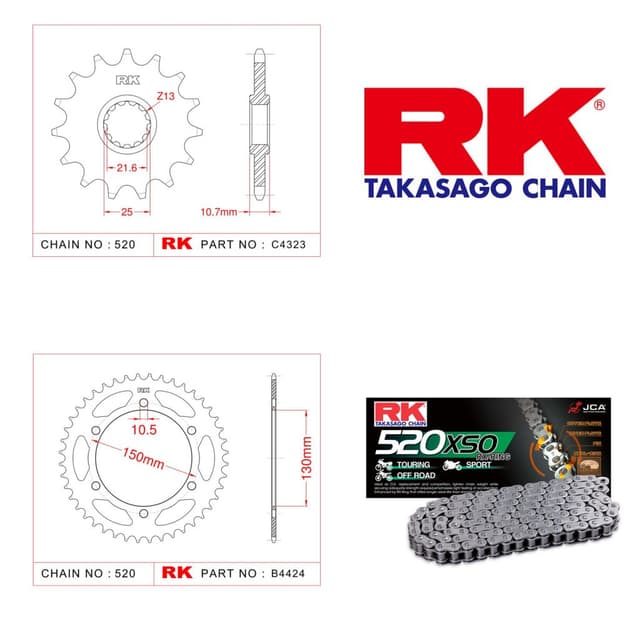 Yamaha XJ 6 N Rk X-ring Zincir Dişli Set 520 XSO-16/46T