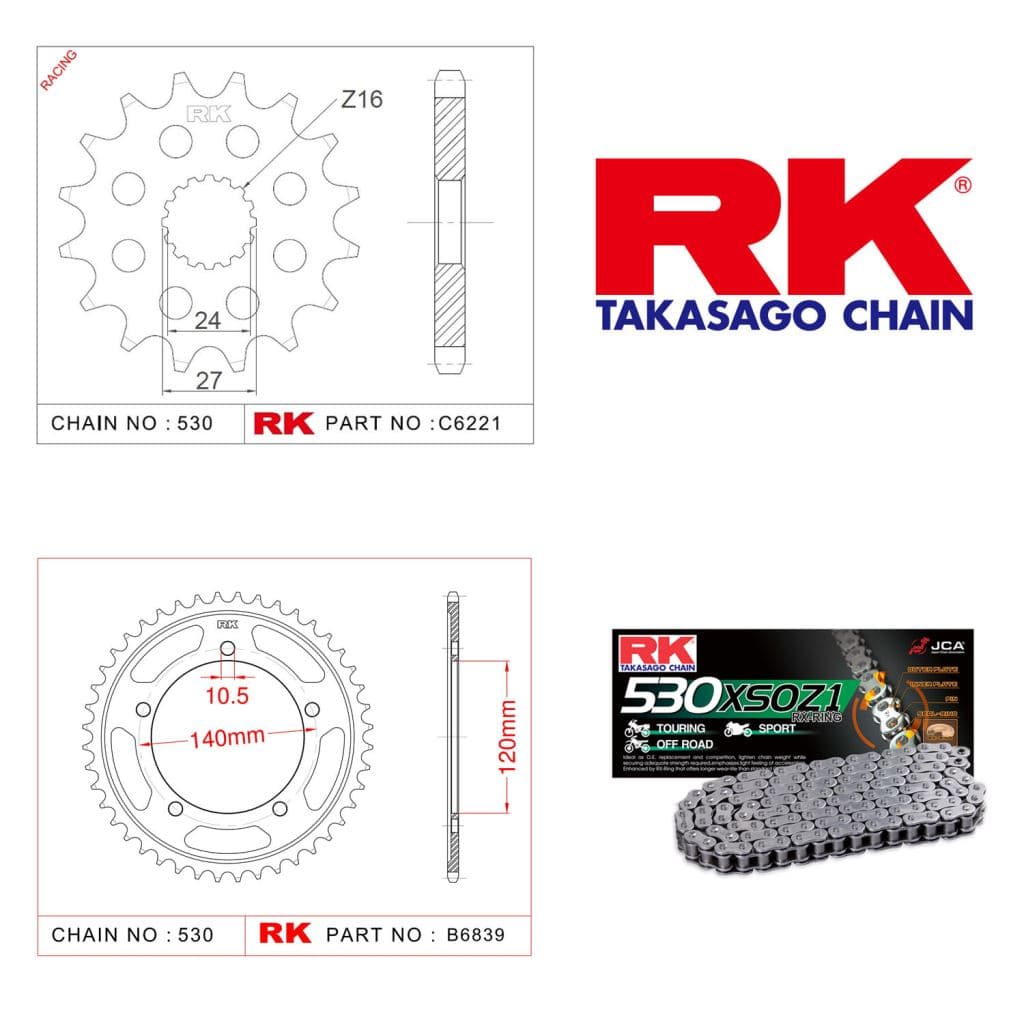 Suzuki GSX-R 1300 HAYABUSA Rk X-ring Zincir Dişli Set 530 XSO-18/43T