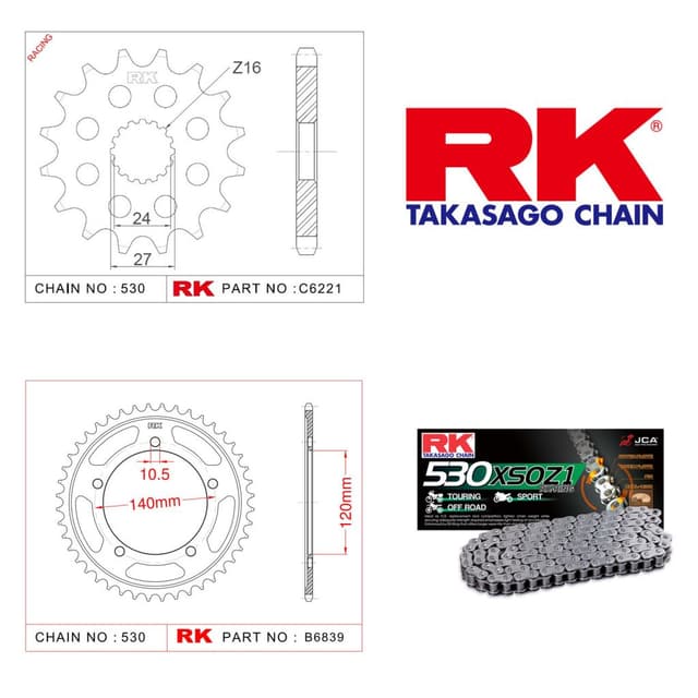 Suzuki GSX-R 1300 HAYABUSA Rk X-ring Zincir Dişli Set 530 XSO-18/43T