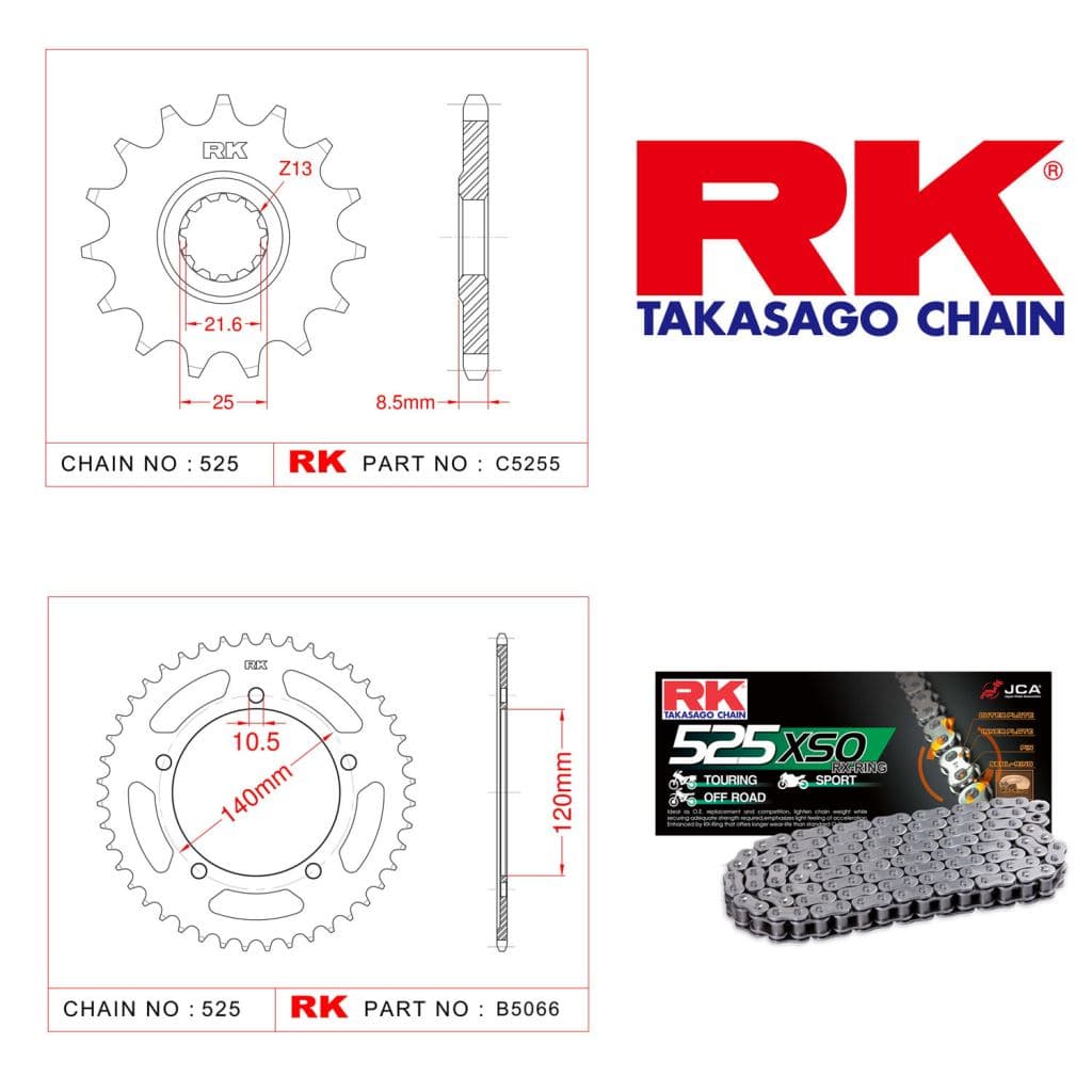 Suzuki GSX-R 1000 Rk X-ring Zincir Dişli Set 525 XSO-17/43T