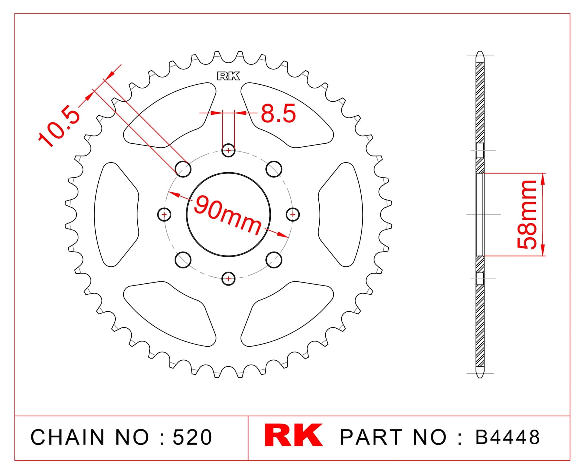 Ktm DUKE 200 RK Çelik Arka Dişli B4448-45