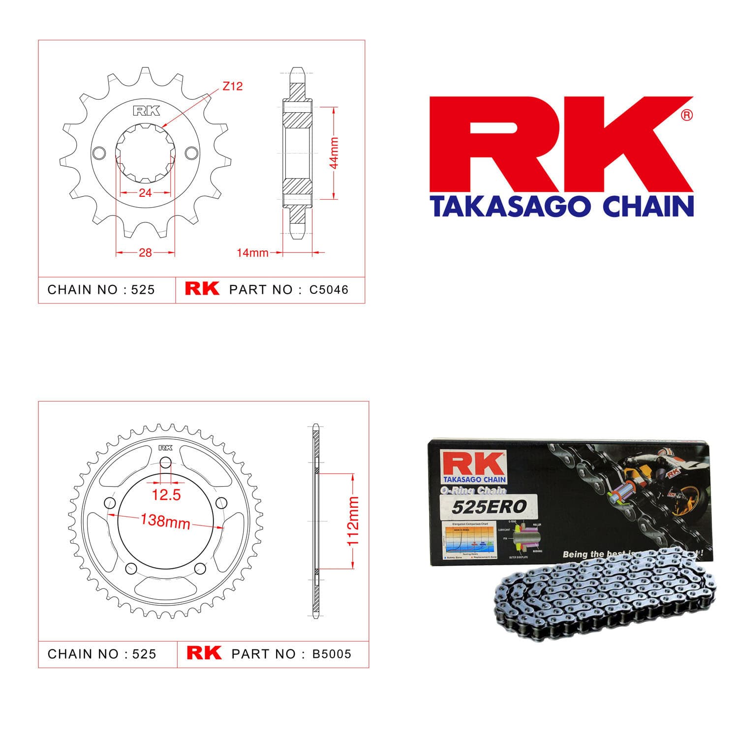Honda VT 750 C SHADOW Rk Ön Arka Dişli 525 - 17/42 T - görsel 5