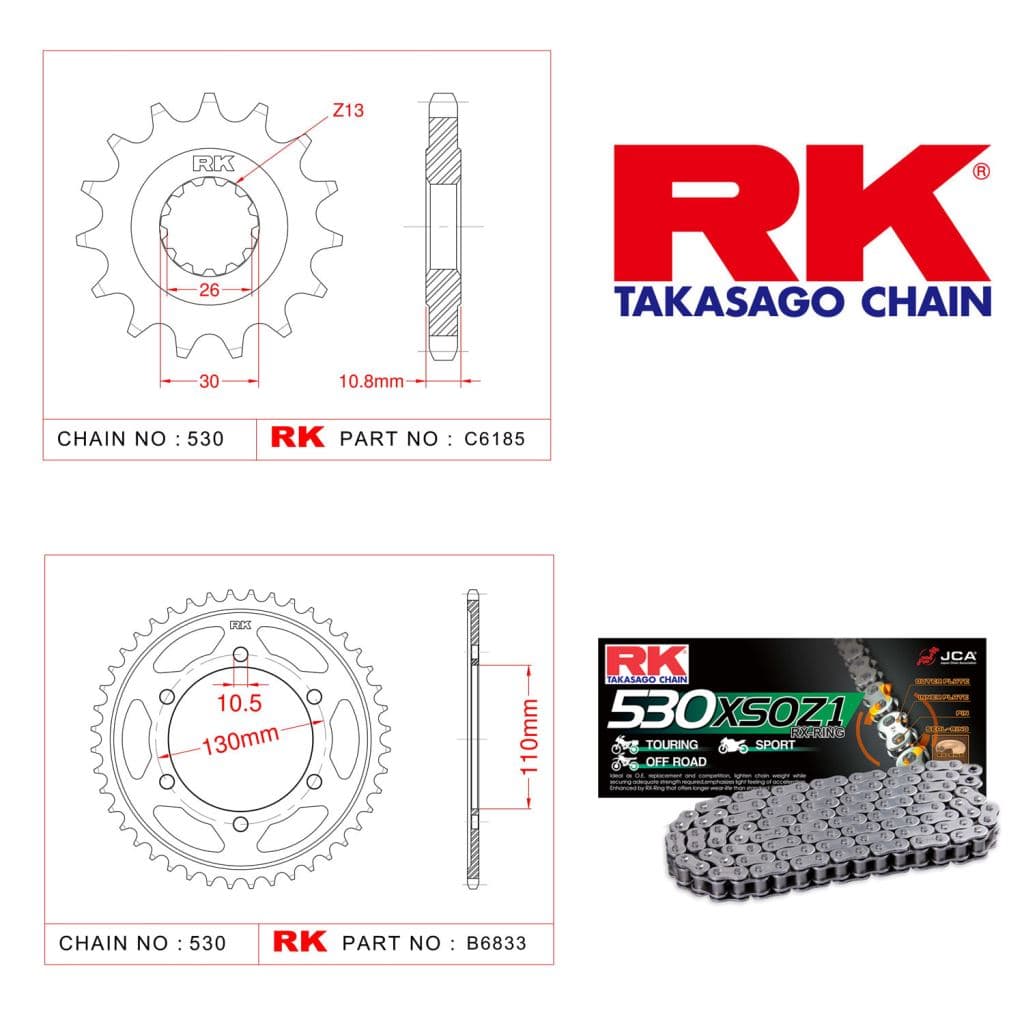 Yamaha YZF-R1 Rk X-Ring Zincir 530 Xso 116L - görsel 4