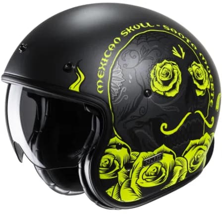 HJC V31 Desto MC3HSF Yarım Motosiklet Kaskı Mat Siyah Neon