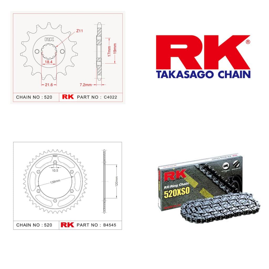 Honda CBR 250 R Rk X-ring Zincir Dişli Set 520 XSO-14/36T